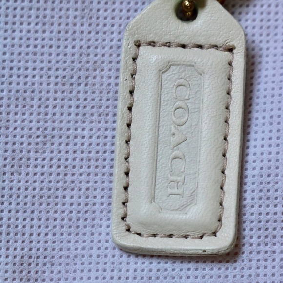 VINTAGE COACH Off White Shoulder Hobo Tote Bag ! - Picture 5 of 5